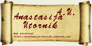 Anastasija Utornik vizit kartica